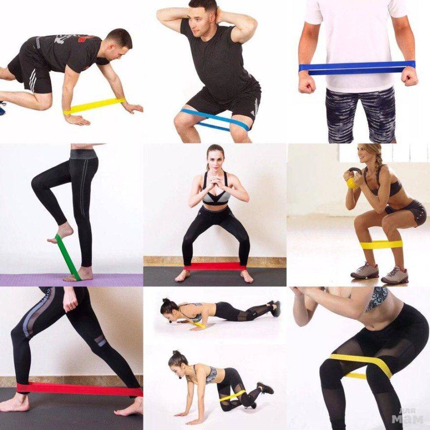 Упражнения с эластичной лентой - 20 лучших для спины, рук, ног и пресса