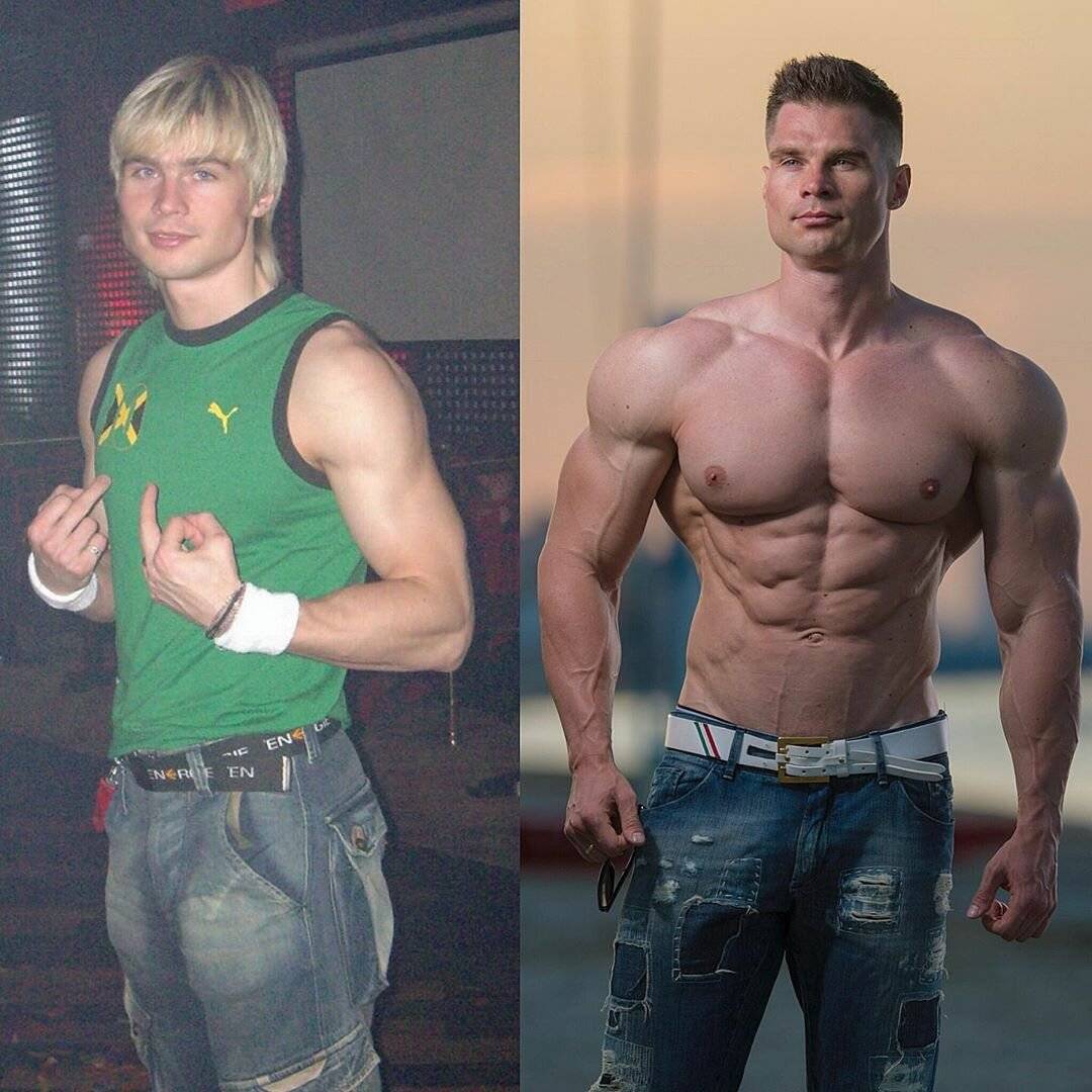 Денис Гусев до и после фитнеса в фотографиях