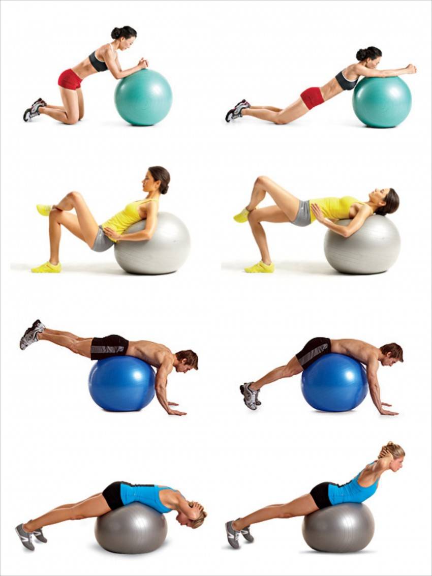 Упражнения для спины на фитболе: занятия с мячом для позвоночника и правильной осанки