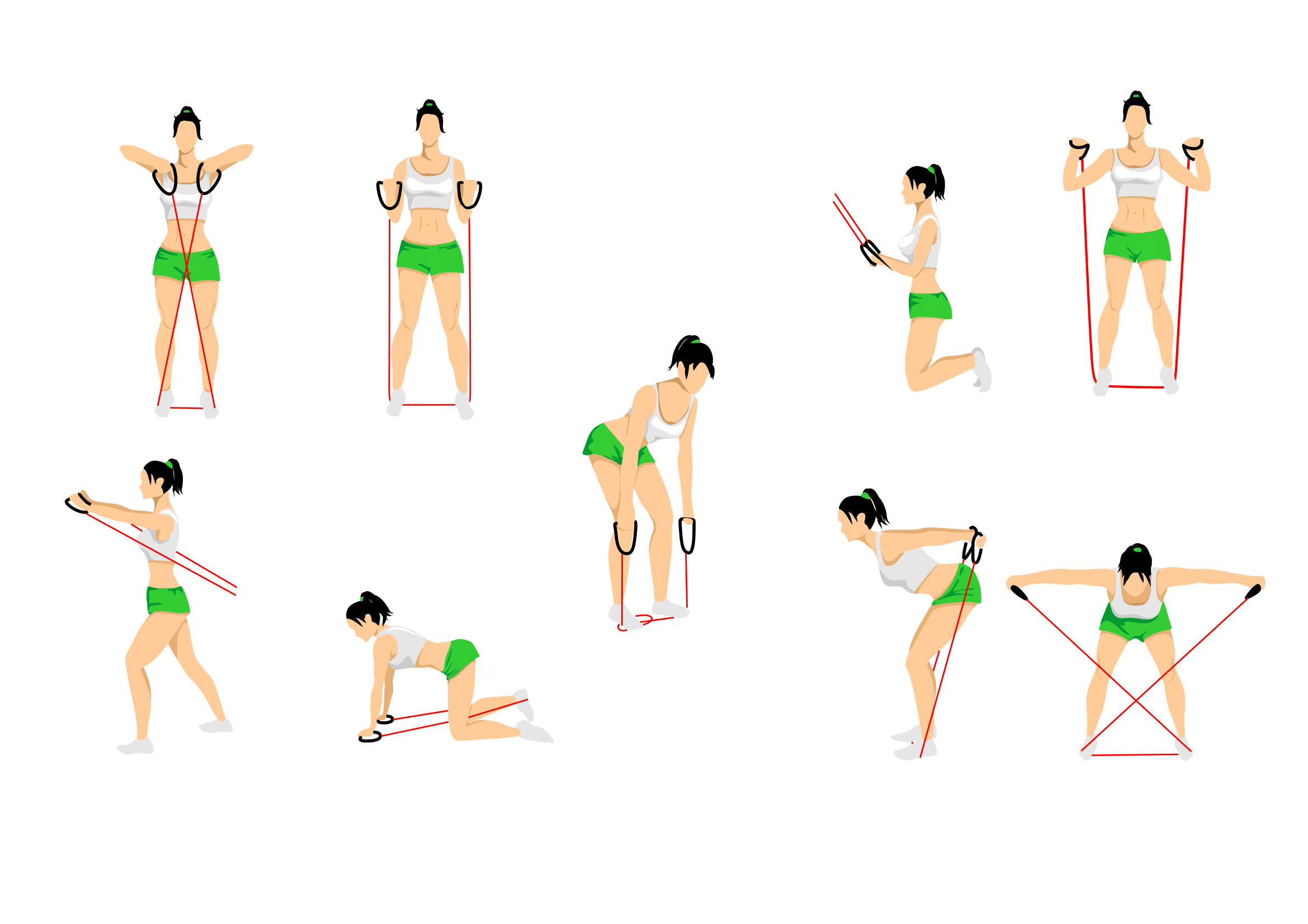 Упражнения с фитнес резинками - примеры тренировок