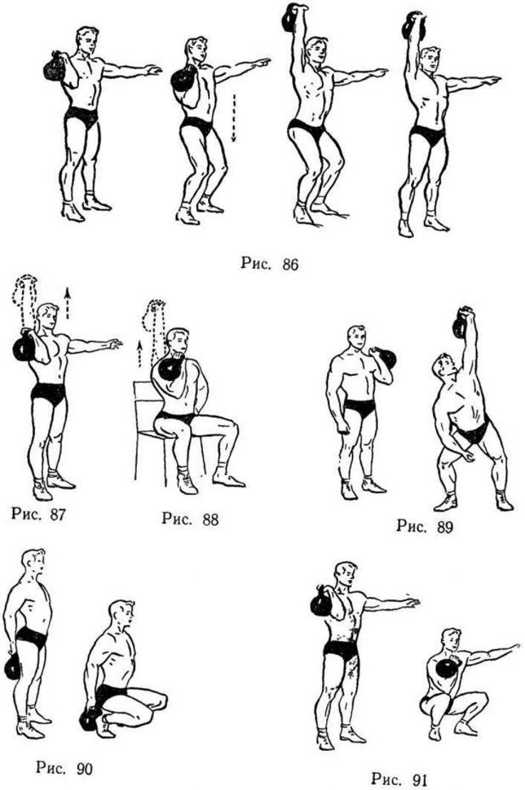Упражнения с гирей 16, 24, 32 кг в домашних условиях для начинающих и опытных для спины