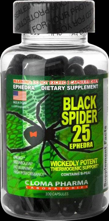 Жиросжигатель black spider 25 ephedra, как принимать, инструкция по применению, состав и отзывы