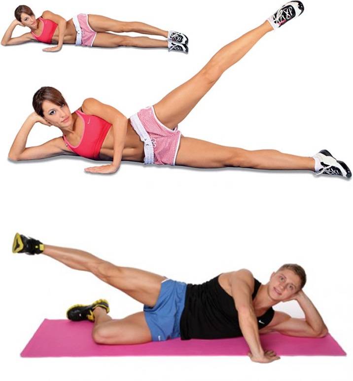 Махи ногами лежа на боку или спине - техника выполнения и какие мышцы работают