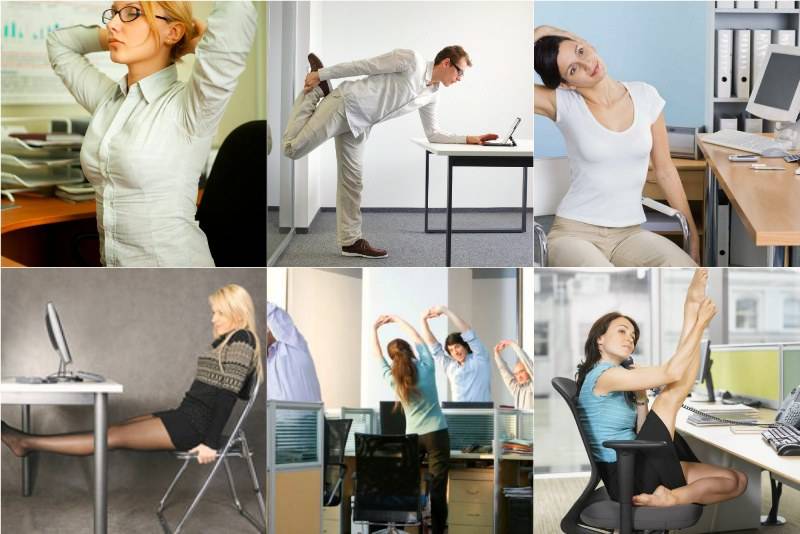 Производственная гимнастика для офисных работников: комплекс упражнений для пятиминутной зарядки