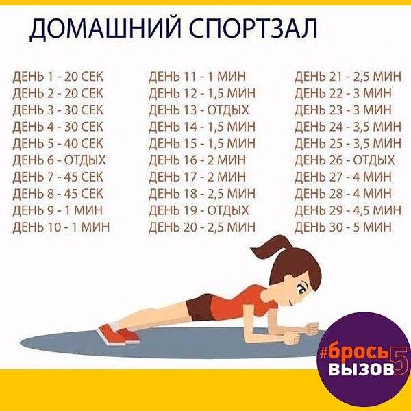 План планки на 30 дней для женщин для похудения