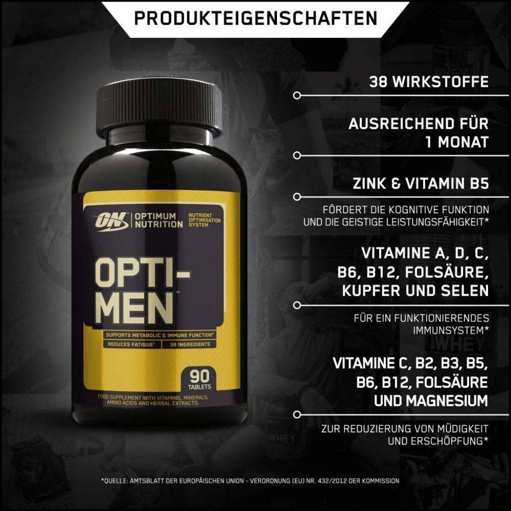 Витамины для мужчин оптимен: состав, инструкция по применению