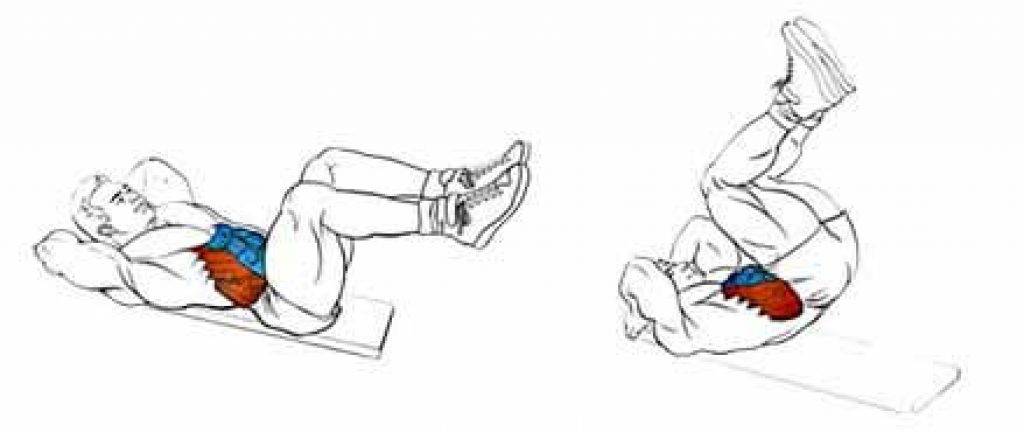 Подъем ног на скамье лежа: видео и фото упражнения