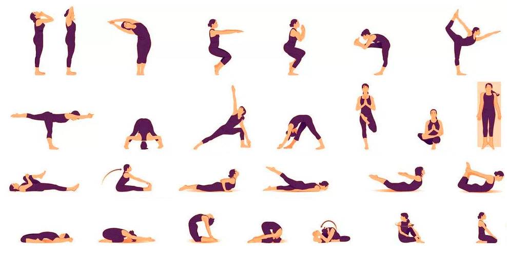 Йога для начинающих в домашних условиях: позы в йоге в картинках с названиями и описанием техники выполнения