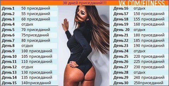100 приседаний в день. результат за месяц до и после - girlstop.ru