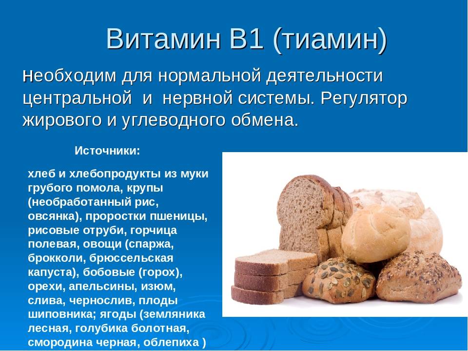 B1 (витамин): применение, описание действия, физиологическая роль. в каких продуктах содержится витамин b1