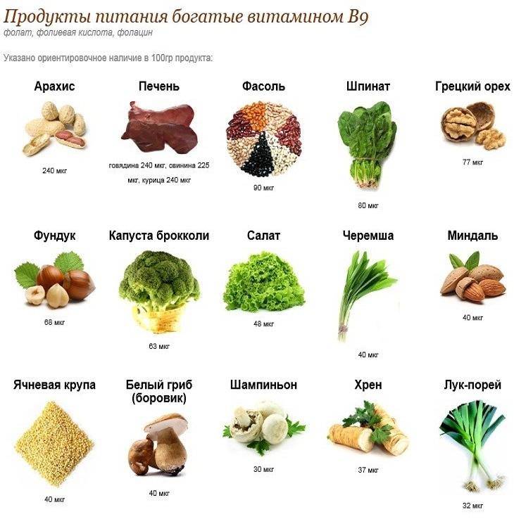 В каких продуктах содержится витамин в12: список, таблица