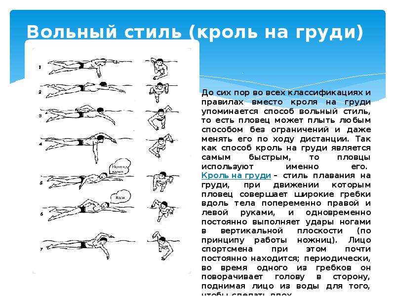 Как правильно плавать кролем на спине и на груди: техника выполнения движений, фото и видео-инструкция