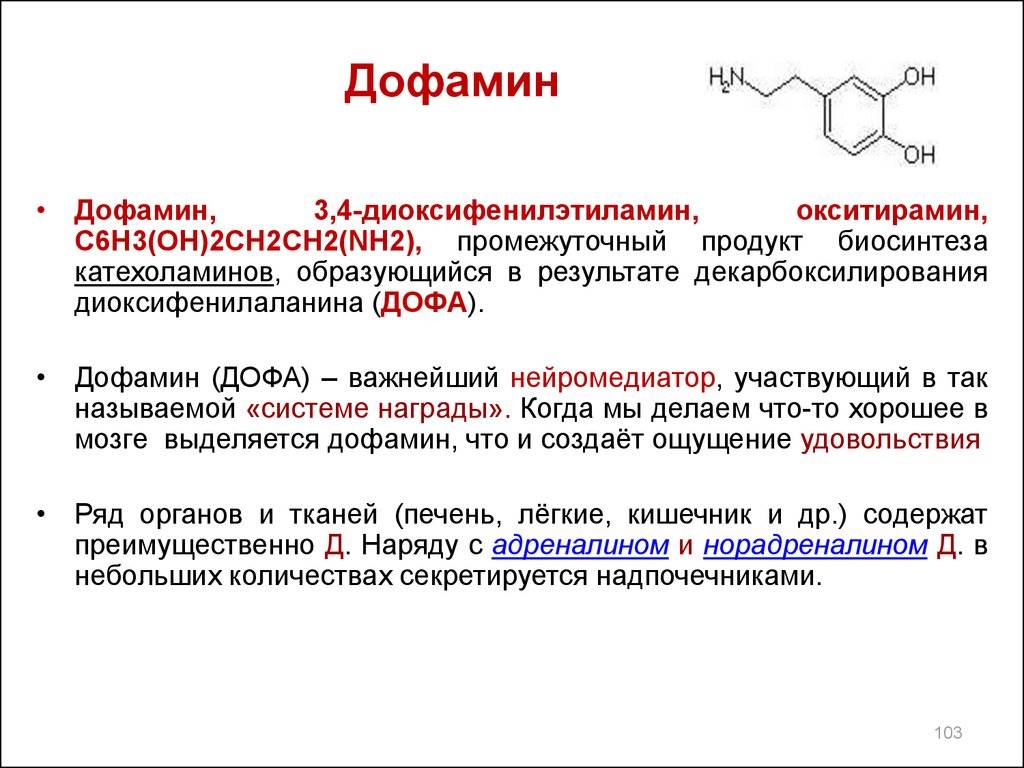 Гормон дофамин: функции, действие на организм и причины снижения