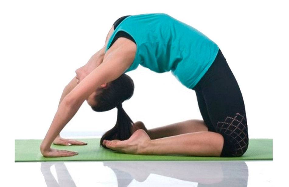 Гимнастика, выполнение упражнения «мост» из положения лежа на спине